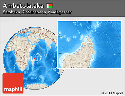 Shaded Relief Location Map of Ambatolalaka
