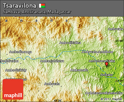 Physical Map of Tsaravilona