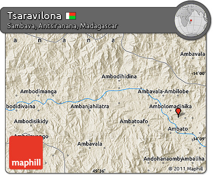 Shaded Relief Map of Tsaravilona