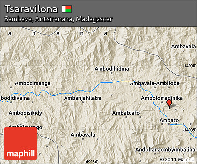 Shaded Relief Map of Tsaravilona