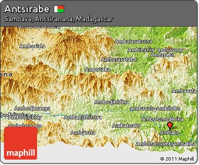Physical Panoramic Map of Antsirabe