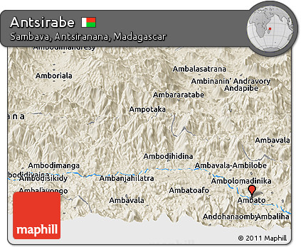 Shaded Relief Panoramic Map of Antsirabe