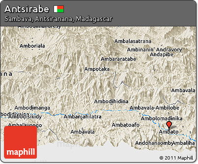 Shaded Relief Panoramic Map of Antsirabe