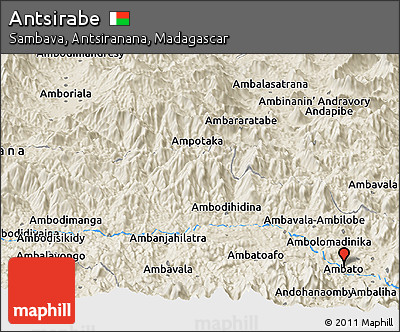 Shaded Relief Panoramic Map of Antsirabe