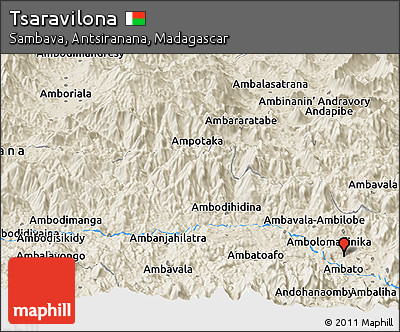 Shaded Relief Panoramic Map of Tsaravilona