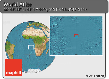 Satellite Location Map of the Area around 13° 55' 11" S, 4° 19' 30" E