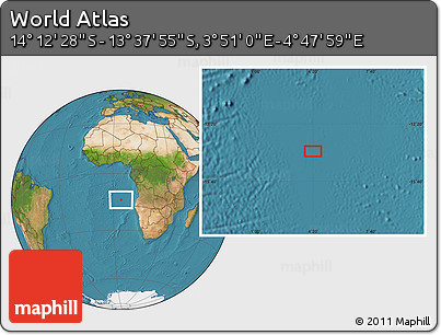 Satellite Location Map of the Area around 13° 55' 11" S, 4° 19' 30" E