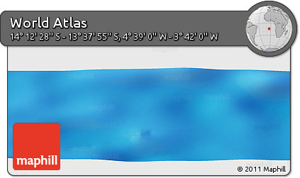Shaded Relief Panoramic Map of the Area around 13° 55' 11" S, 4° 10' 30" W