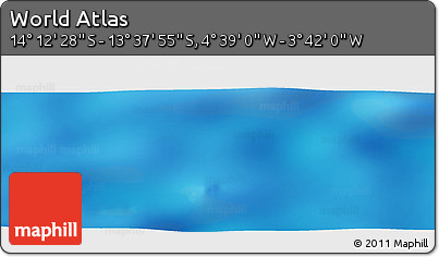 Shaded Relief Panoramic Map of the Area around 13° 55' 11" S, 4° 10' 30" W