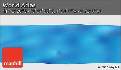 Shaded Relief Panoramic Map of the Area around 13° 55' 11" S, 4° 10' 30" W