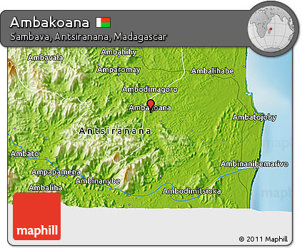 Physical 3D Map of Ambakoana