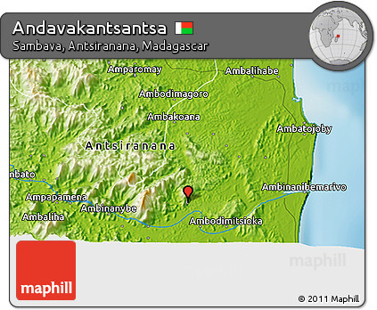 Physical 3D Map of Andavakantsantsa