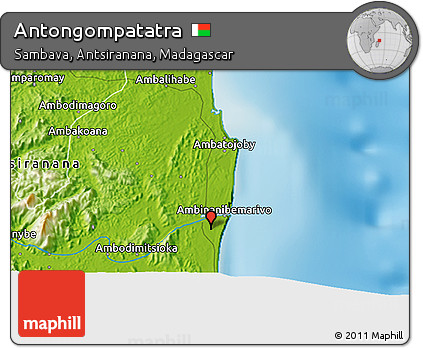 Physical 3D Map of Antongompatatra