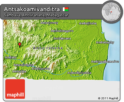 Physical 3D Map of Antsakoamivanditra