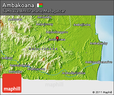 Physical 3D Map of Ambakoana