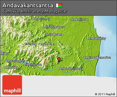 Physical 3D Map of Andavakantsantsa