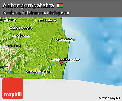 Physical 3D Map of Antongompatatra