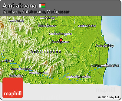 Physical 3D Map of Ambakoana