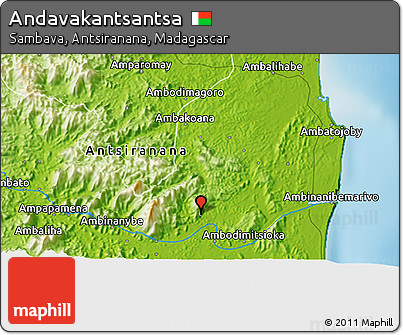 Physical 3D Map of Andavakantsantsa