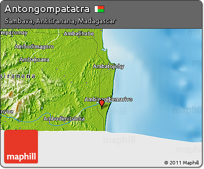 Physical 3D Map of Antongompatatra