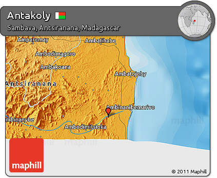 Political 3D Map of Antakoly