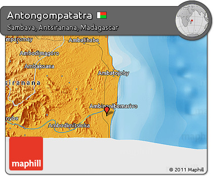 Political 3D Map of Antongompatatra