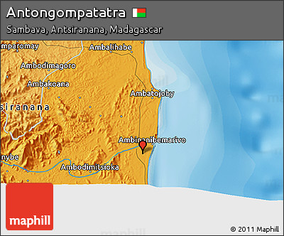 Political 3D Map of Antongompatatra