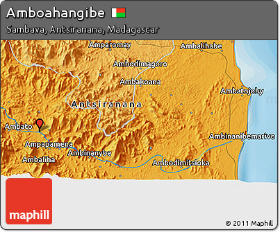 Political 3D Map of Amboahangibe