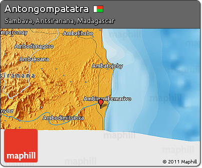 Political 3D Map of Antongompatatra