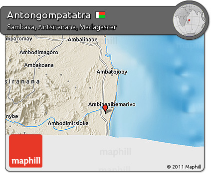 Shaded Relief 3D Map of Antongompatatra
