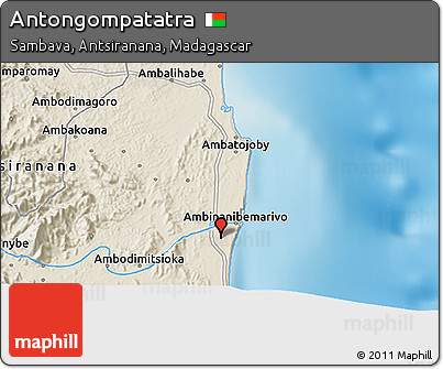 Shaded Relief 3D Map of Antongompatatra