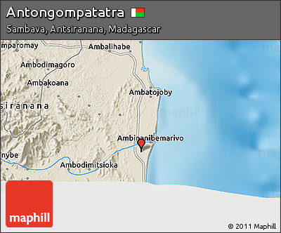 Shaded Relief 3D Map of Antongompatatra