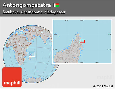 Gray Location Map of Antongompatatra