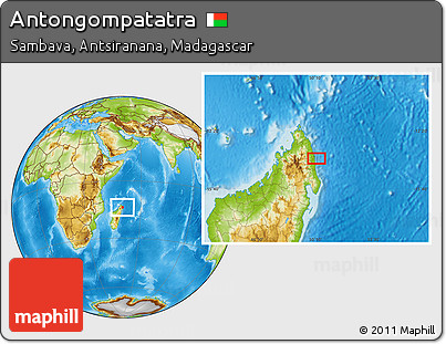 Physical Location Map of Antongompatatra