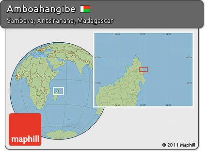 Savanna Style Location Map of Amboahangibe