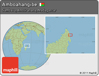 Savanna Style Location Map of Amboahangibe