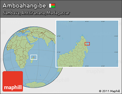 Savanna Style Location Map of Amboahangibe