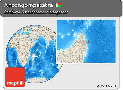 Shaded Relief Location Map of Antongompatatra