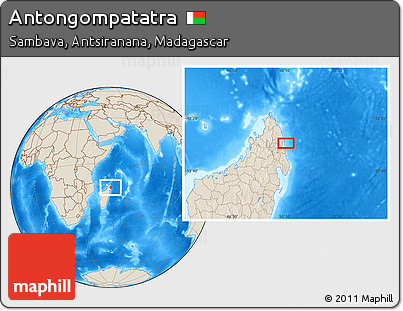 Shaded Relief Location Map of Antongompatatra