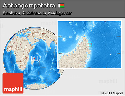Shaded Relief Location Map of Antongompatatra