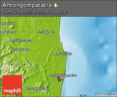 Physical Map of Antongompatatra