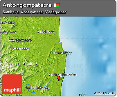 Physical Map of Antongompatatra