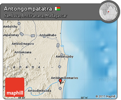 Shaded Relief Map of Antongompatatra