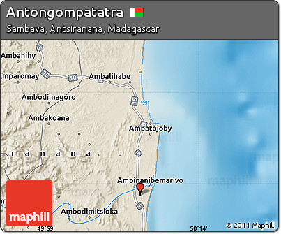 Shaded Relief Map of Antongompatatra