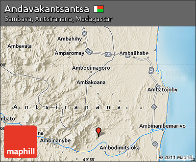 Shaded Relief Map of Andavakantsantsa
