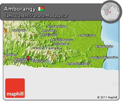 Physical Panoramic Map of Amborangy