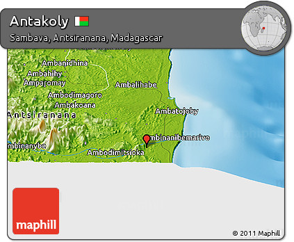 Physical Panoramic Map of Antakoly