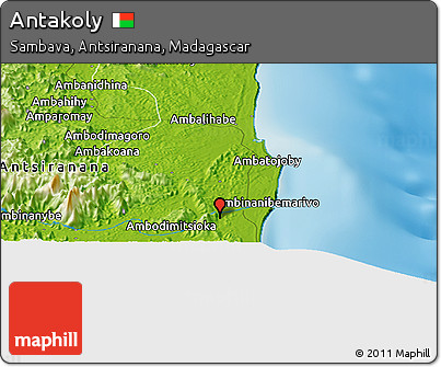 Physical Panoramic Map of Antakoly