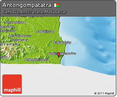 Physical Panoramic Map of Antongompatatra