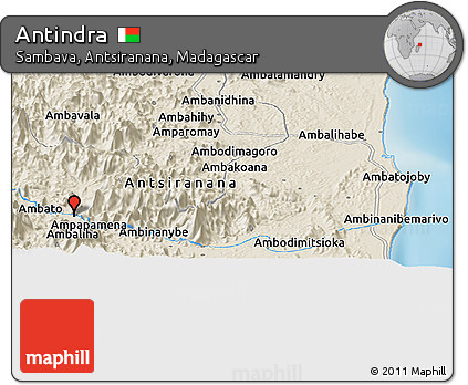 Shaded Relief Panoramic Map of Antindra